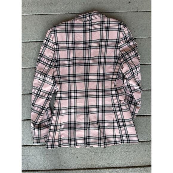 Aritzia Sunday Best Blazer Jacket in Pink Plaid Small - Picture 4 of 4